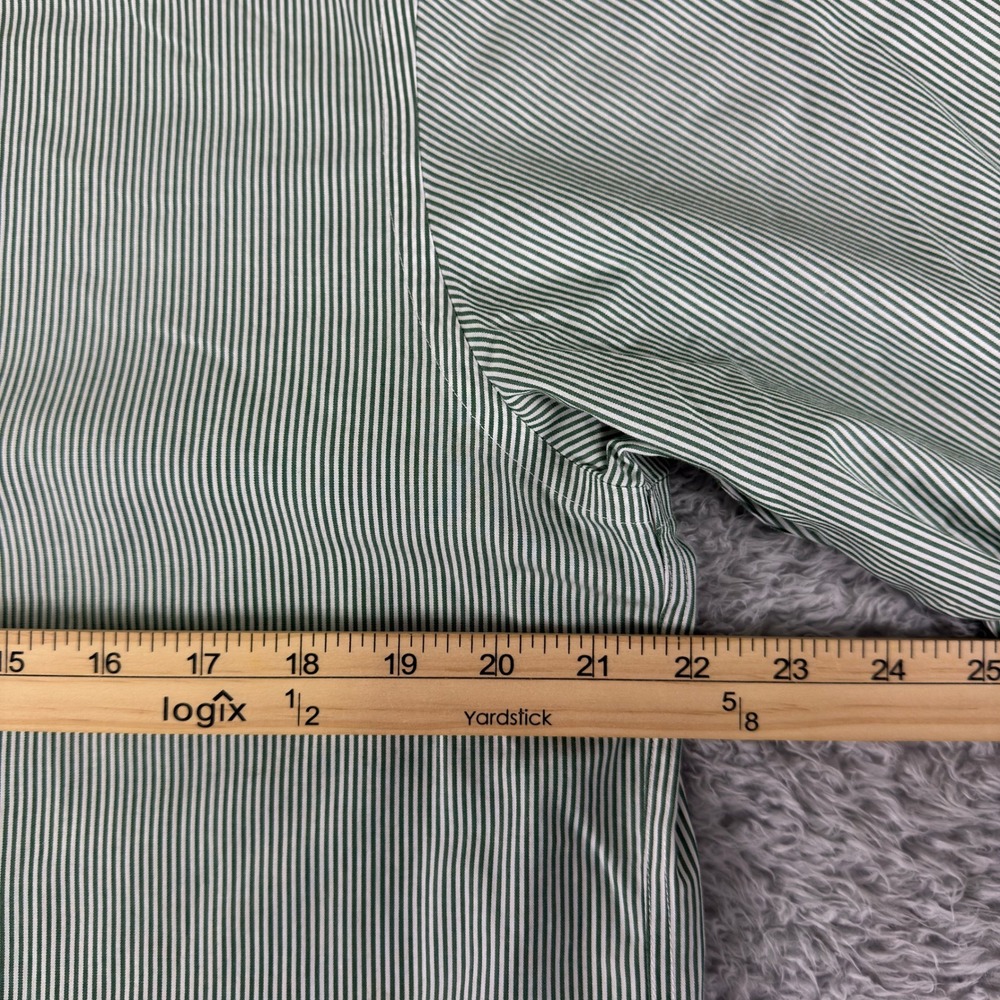Charles Tyrwhitt Mens Green White Striped Classic Fit Dress Shirt 15.5/35 - Picture 8 of 9